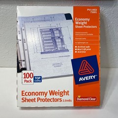 Avery Diamond Clear Economy Weight Sheet Protectors PV119ED 2.0 Mil 70 Count