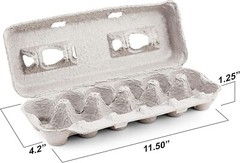 MT Products Blank Natural Pulp Paper Egg Cartons | Holds 12 Eggs – Pack of 15