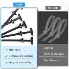 100PCS Nylon Universal Cable Tie Buckle Self-Locking Nylon Zip Ties Holder NEW