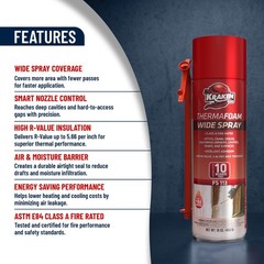 Kraken Spray Foam Insulation Fire Rated Wide Spray Expanding ThermaFoam 12×16 oz
