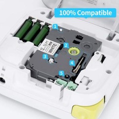 5 Pk Compatible Label Maker Tape 12mm for Brother P-Touch TZ-231 TZe-231 0.47in