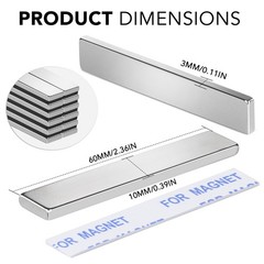 12 Neodymium Bar Magnets Rare Earth Rectangle Heavy Duty Powerful 60X10X3Mm