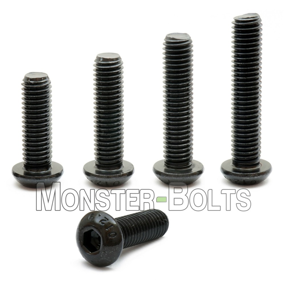 #4-40 Button Head Socket Cap Screws, Alloy Steel Thermal Black Oxide, SAE Coarse