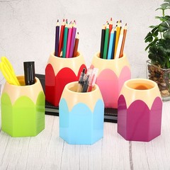 Pencil Holder Pen Holder for Desk Cute Pencil Holders Cup Pencil Shape Red