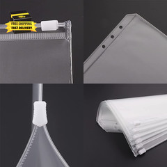 12Pcs A6 Size Binder Pockets 6 Holes Budget Cash Envelopes for Budgeting, Clear