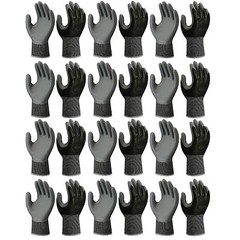 ATLAS FIT 370 SHOWA BLACK MEDIUM NITRILE GARDENING WORK GLOVES, 12-PAIRS