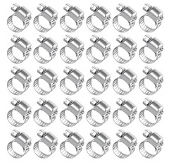 30 Abrazaderas Acero Inoxidable 6-12mm Ajustables para Manguera