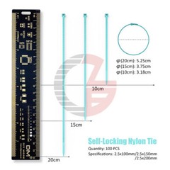 100-1000PCS 2.5mm 100 150 200 mm Self-locking Plastic Nylon Cable Ties Wire Zip.
