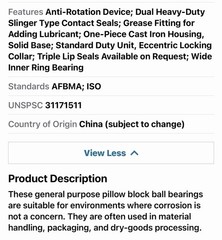 Tritan UCP217-55 Pillow Block Bearing, Ball, 3-7/16″ Bore New Blemished Box