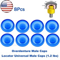 US 8Pcs Dental Overdenture Retention Caps For Implant Locator Abutment Inserts
