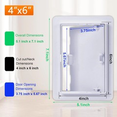 Suteck Plastic Access Panel for Drywall Ceiling 4 x 6 Inch Reinforced Plumbing W