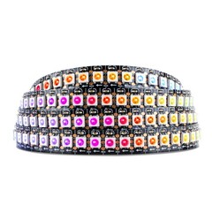 Black WS2812B LED Strip Light 3.3 Ft 144 LEDs IP30