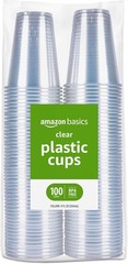 Basics Small Disposable Clear Plastic Cups, 9oz, 100 Count, Free Shipping! NEW!!