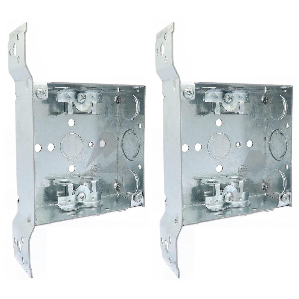 4-Inch Square Metal Box with Side Mounting Bracket, Welded, Deep, with 2…