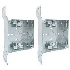 4-Inch Square Metal Box with Side Mounting Bracket, Welded, Deep, with 2…