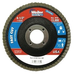 Vortec Pro Abrasive Flap Disc, 4-1/2 in dia, 40 Grit, 7/8 Arbor, 13000 rpm, Type