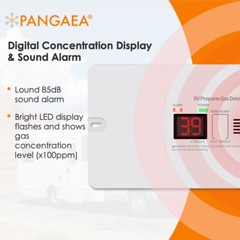 PANGAEA Digital RV Propane Gas Detector with Loud 85dB Alarm 12vDC, LED Display