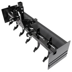 Powder Coated Steel 55″ Box Blade Scraper W/6 Scarifier Shank For Cat 0 Cat 1