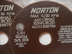 Norton Cutoff Wheel 7″ x .035 x 1-1/4″ A60-OBNA2 8,730 Max rpm (Qty of 5)