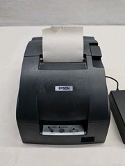 Nice Epson/Micros TM-U220B Receipt Printer with Power Supply Ethernet M188B