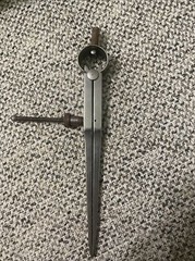 Vintage L.S Starrett Co. Cast Steel Silver Roung Leg Divider Caliper Made USA