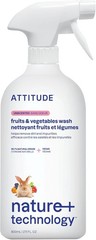 ATTITUDE Fruit & Vegetable Wash, Unscented Food-Safe Produce Wash to Remove D…