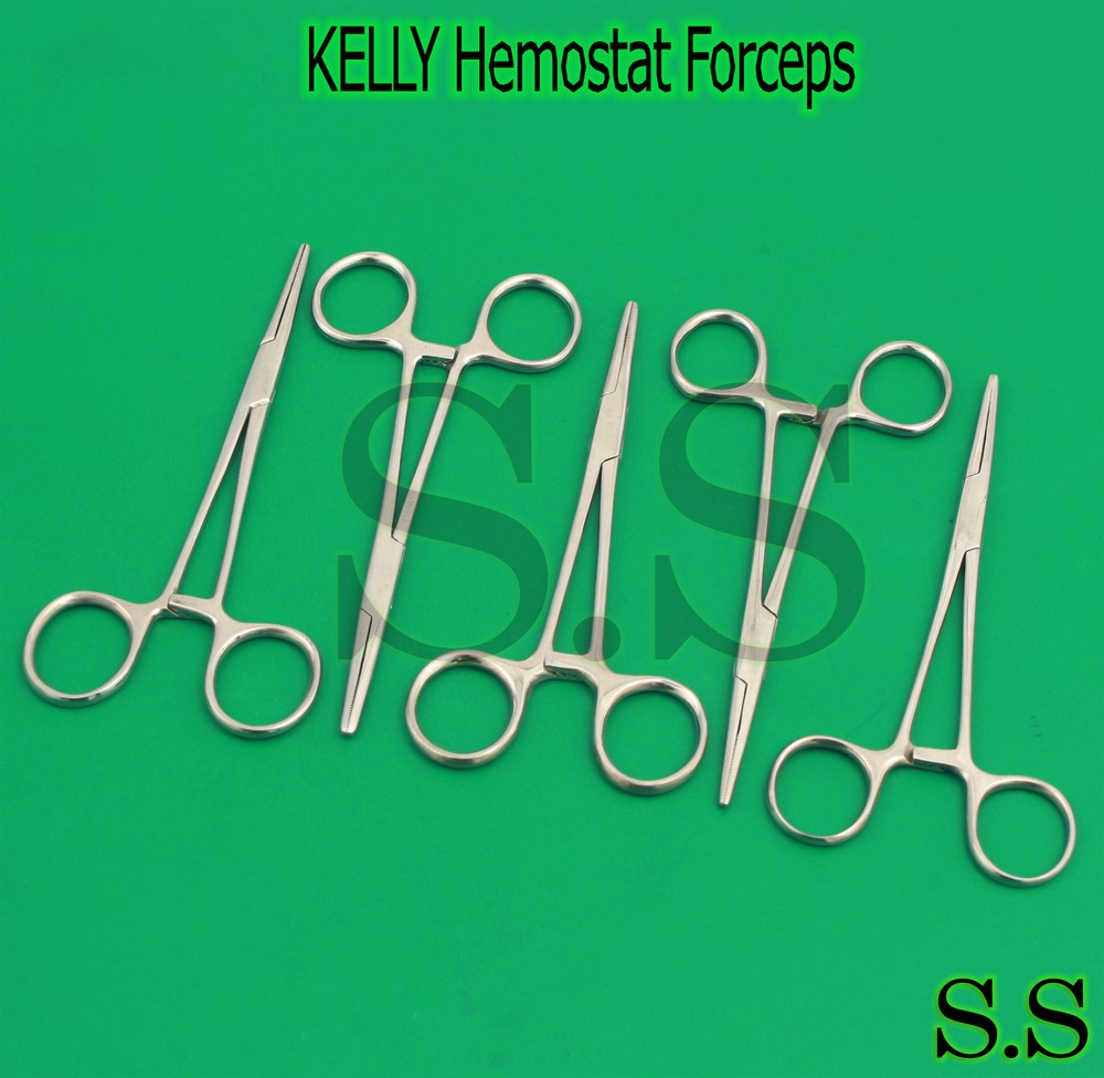 NEW 5 Each KELLY Hemostat Forceps 5.5in ( Straight )