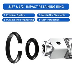 1/2″ and 3/8″ Impact Retaining Ring Clip with O-Ring for Milwaukee Electric
