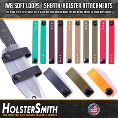 IWB Soft Belt Loops – w/Heavy Duty Rubberized Nylon Pull-The-Dot Security Sna…