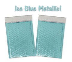 Aqua ICE BLUE Metallic Bubble Mailers 4×8, 8×12, 6×10, 9×13 NEW Padded Envelopes