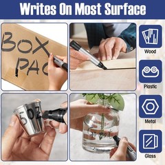 Fuutreo 10 Pack Jumbo Permanent Markers Bulk Large Chisel Tip Permanent Markers