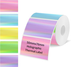 3X2 Inch Holographic Thermal Labels, Colorful Direct Thermal Stickers Label, Sel