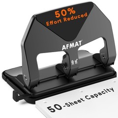 Heavy Duty 3 Hole Punch – 50 Sheet Capacity, Reduced Effort, Adjustable Guide, L