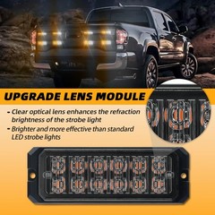 ELECHOI 8-pcs Ultra Slim Amber White LED Emergency Flashing Warning Strobe
