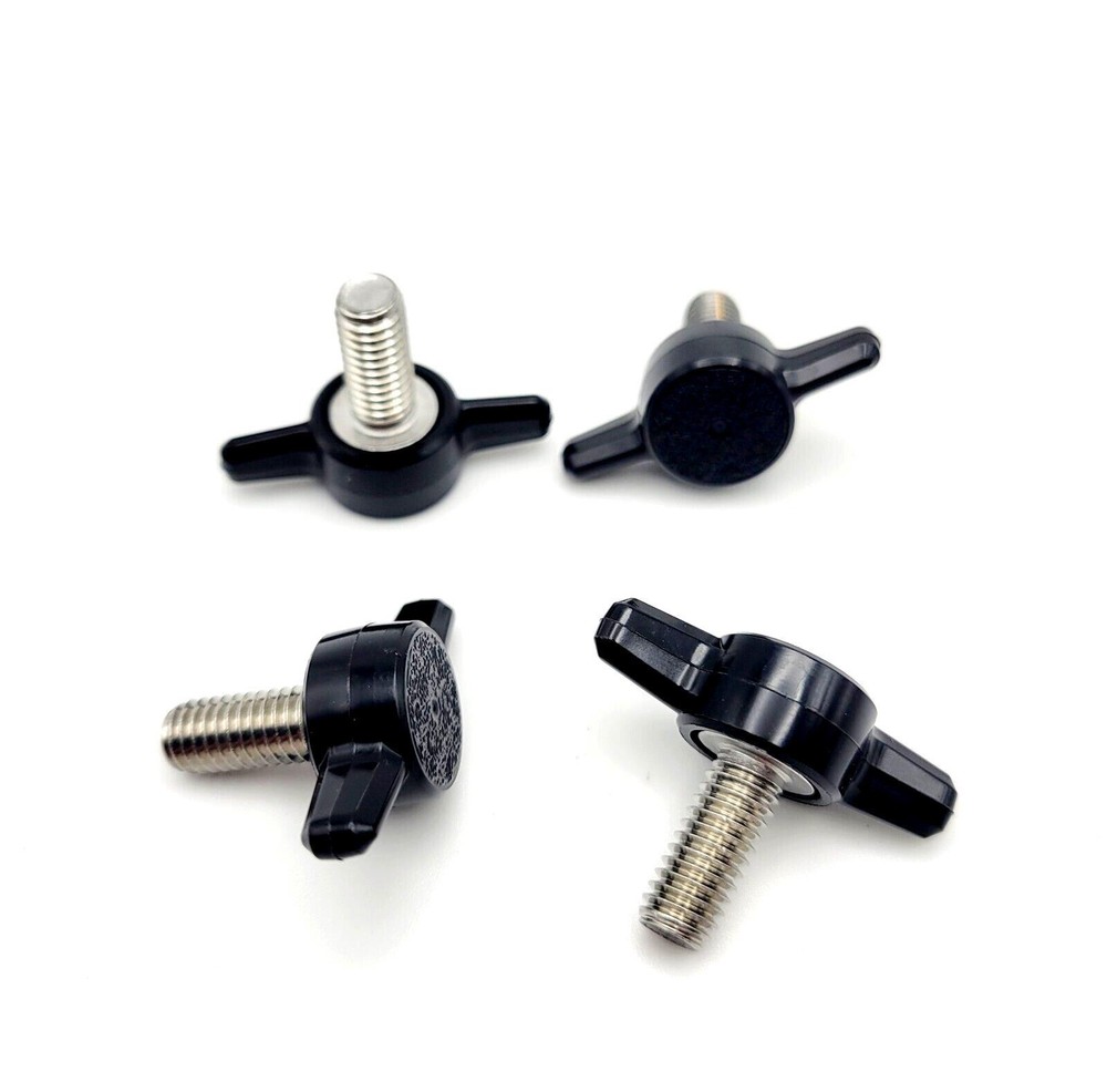 M6 x 14mm Clamping Thumb Screw Bolts with Black Butterfly Tee Wing Knob 4 Pack