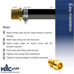Brass 1/4″ Male NPT to 1/2″ Hose Barb Barb Fitting Adaptor Connector Pack of 4