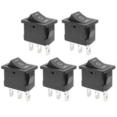 Black Rocker Switch ON-OFF-ON 6 Pin 21X15mm DPDT 6A/250VAC 10A/125VAC 2/5/10 Pc