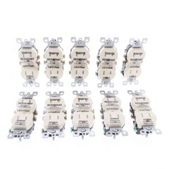Leviton T5320-A Almond 15A Tamper Resistant Duplex Receptacle Outlet 5-15R 10pcs