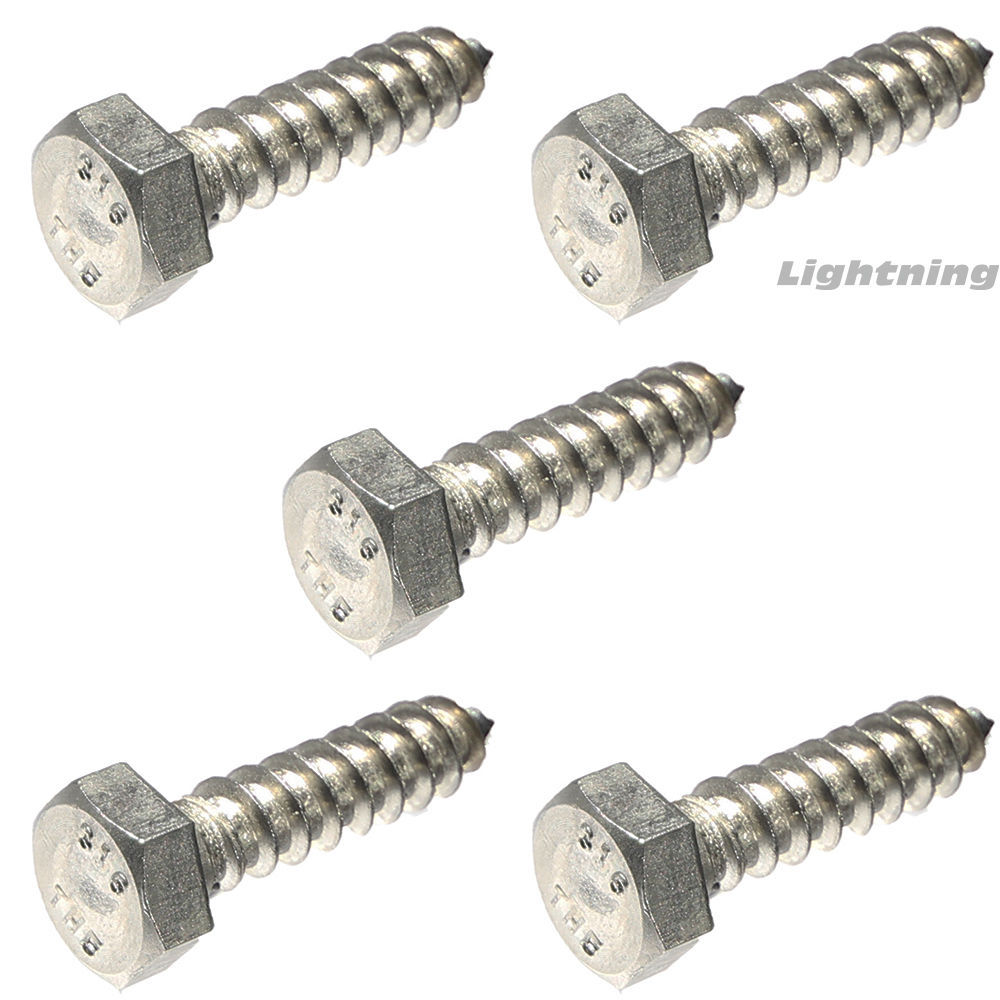316 Marine Grade Stainless Steel Hex Head Lag Bolt Screw 5/16 x 1-1/4” Qty 50