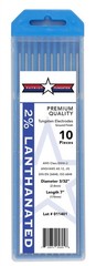 2% Lanthanated TIG Welding Tungsten Electrodes 3/32” x 7” 10-Pack