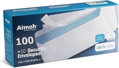 100 Self-Seal Security Envelopes, Windowless, Quick-Seal & Privacy Tint, 4⅛ x 9½