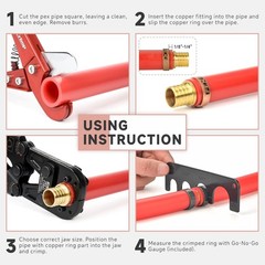 iCrimp Pex Pipe Crimping Tool kit for 3/8,1/2,3/4,1-inch Copper Ring