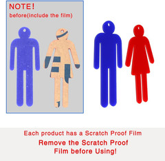 Men Women Unisex Acrylic Restroom Dressing Room Keychains Tags with Wire Rings f