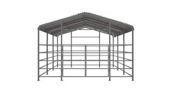 13×20 Ft Heavy Duty Galvanized Steel Livestock Shelter for Cattle Horses Farm