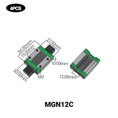 【US Stock】MGN12C 12H/15C 15H Bearing Block for Linear Motion Slide Rail Guide