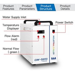 S&A CW5200 CW5202 CO2 Industrial Water Chiller for CO2 Laser Cutting Machine