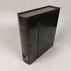 Vintage Asco Art Steel Co Industrial Metal Book Storage Box with Latch Green