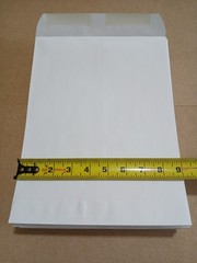 25 Pieces of 9 x 12 White Catalog Envelopes, 24w(90gsm), Lick to seal.