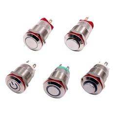 12mm Metal Push Button Switches Latching Momentary ON/OFF Illuminated Waterproof