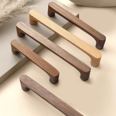 3.78 in beech 4 pcs Round Wooden Drawer Pulls cabinets Handle Kitchen Door